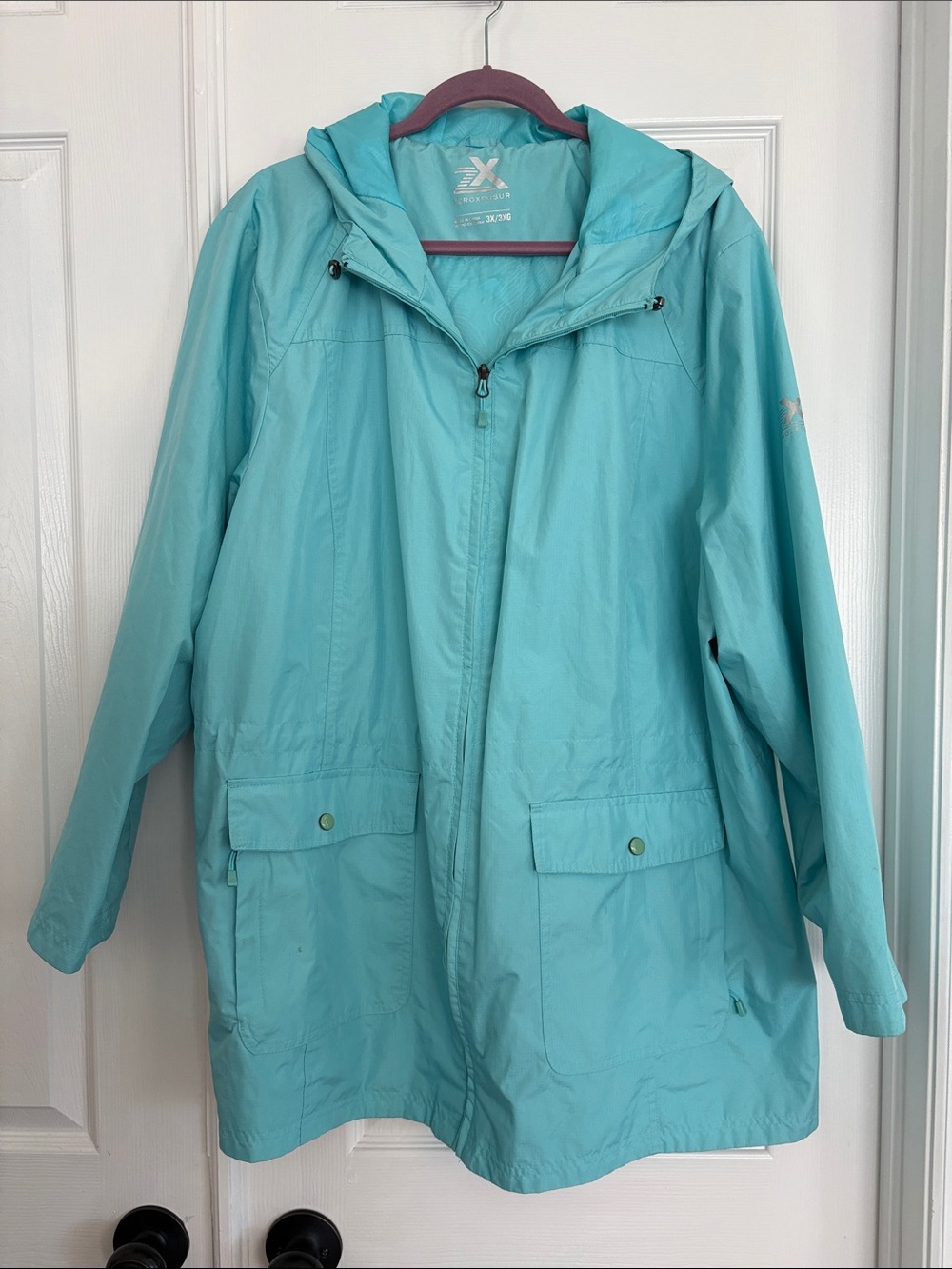 ZeroXposur Aqua outdoor Winter Snow Hooded Rain Jacket Womens Plus Size 3X